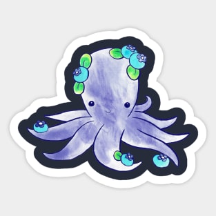 Blueberry Octopus Watercolor Sticker